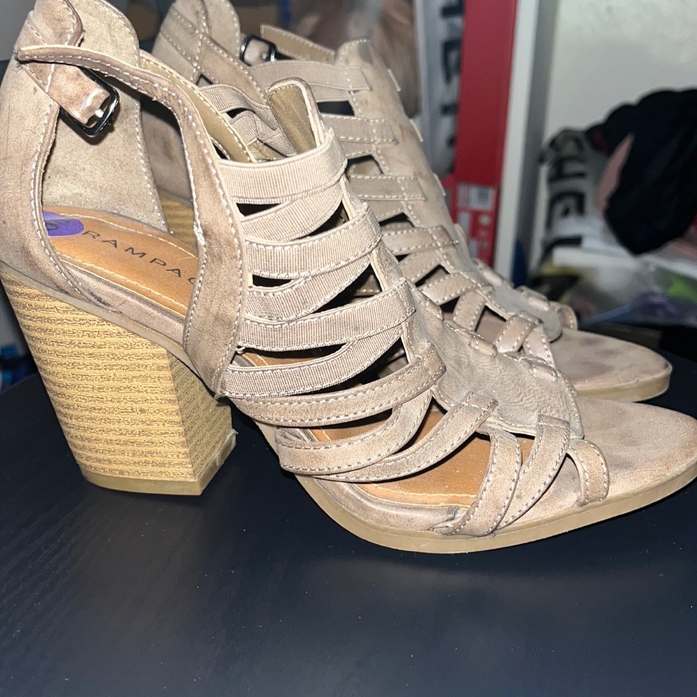 Brown wedge heel